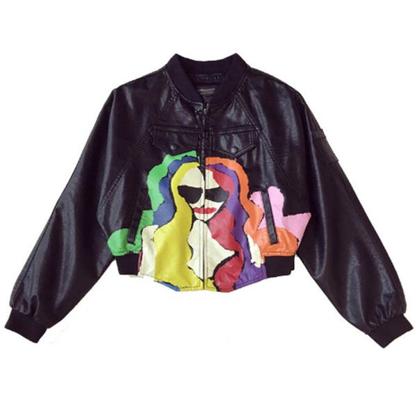 ailegogo 2019 new women faux leather short jacket coats autumn print zipper pu leather jacket black lady motorcycle outwear
ailegogo 2019 new women faux leather short jacket coats autumn print zipper pu leather jacket black lady motorcycle outwear