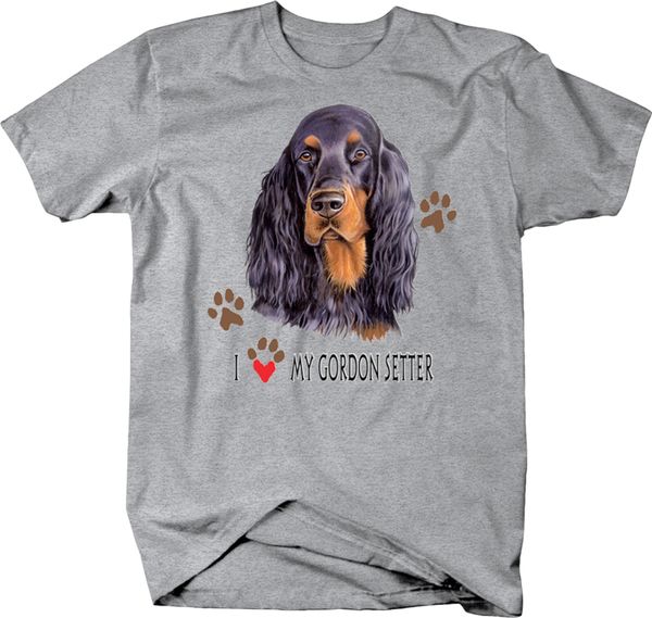 i love my gordon setter dog with paw prints custom tshirt