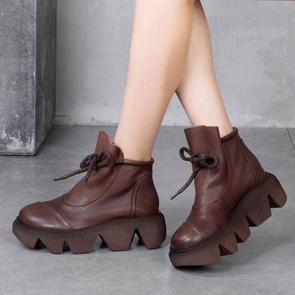 boots johnature platform 2021 genuine leather women shoes wedges round toe handmade retro concise leisure ankle, Black
boots johnature platform 2021 genuine leather women shoes wedges round toe handmade retro concise leisure ankle, Black