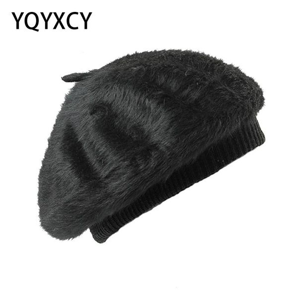 black beret women hat with fur thick warm hats for women flat cap chapeau femme french hat female 2020, Blue;gray
black beret women hat with fur thick warm hats for women flat cap chapeau femme french hat female 2020, Blue;gray