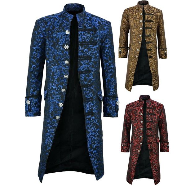 new men's vintage tailcoat jacket gothic steampunk long sleeve jacket victorian dress jacket halloween casual button clothing, Black;brown
new men's vintage tailcoat jacket gothic steampunk long sleeve jacket victorian dress jacket halloween casual button clothing, Black;brown