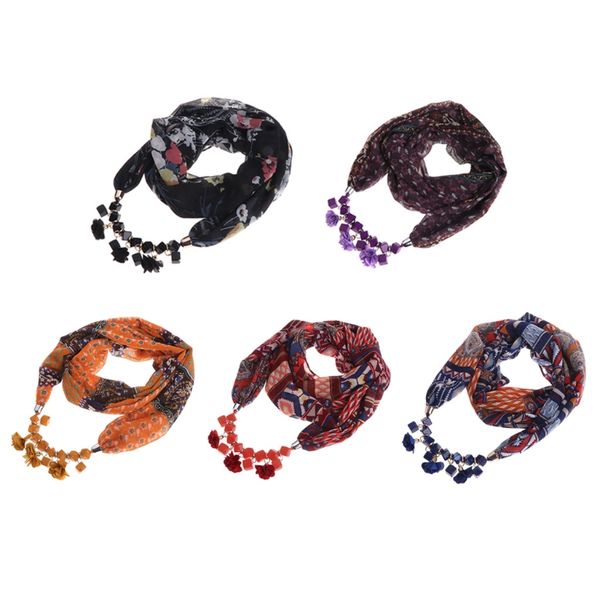 women necklace scarf chiffon bead resin pendant print jewelry ethnic square wrap 19qc, Golden;silver
women necklace scarf chiffon bead resin pendant print jewelry ethnic square wrap 19qc, Golden;silver
