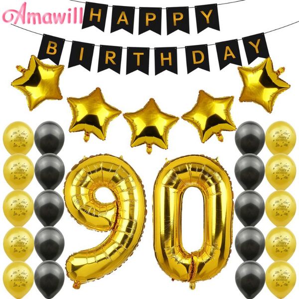 party decoration amawill 90th birthday kit happy banner gold black balloon perfect 90 years old supplies
party decoration amawill 90th birthday kit happy banner gold black balloon perfect 90 years old supplies