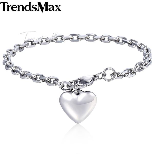 link, chain women's bracelets heart charm cable link stainless steel bracelet for woman jewelry gifts drop 4mm kkb471, Black
link, chain women's bracelets heart charm cable link stainless steel bracelet for woman jewelry gifts drop 4mm kkb471, Black