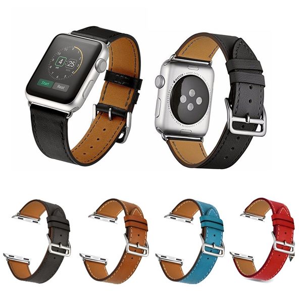 genuine leather wrist bracelet straps single tour replacement watchband for apple watch series 1 2 3 4 38mm 40mm 42mm 44mm with hole loops 
genuine leather wrist bracelet straps single tour replacement watchband for apple watch series 1 2 3 4 38mm 40mm 42mm 44mm with hole loops