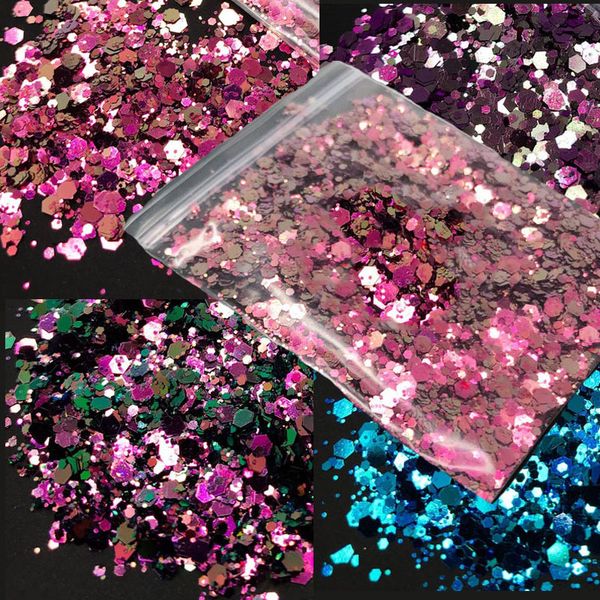 50g chunky hex glitter mix - nail art chunky chameleon (color shifting) 12 color collection glitter.for acrylic & gel nail, Silver;gold
50g chunky hex glitter mix - nail art chunky chameleon (color shifting) 12 color collection glitter.for acrylic & gel nail, Silver;gold