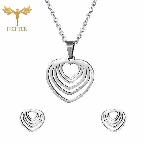 fgift silver color stainless steel wedding jewelry set for layered heart pendant necklace stud earrings fashion aesthetic design
fgift silver color stainless steel wedding jewelry set for layered heart pendant necklace stud earrings fashion aesthetic design