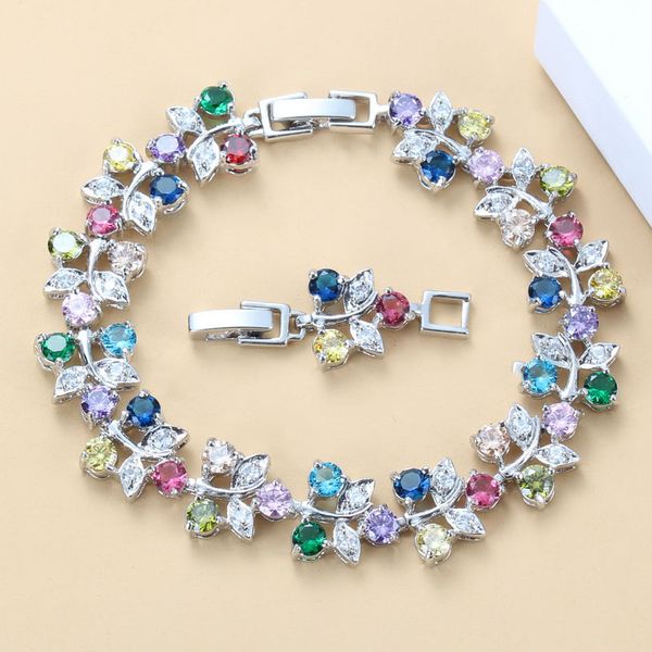 2020 new style fashion costume dazzling colorful cz silver color link chain bracelet for women jewelry, Black
2020 new style fashion costume dazzling colorful cz silver color link chain bracelet for women jewelry, Black