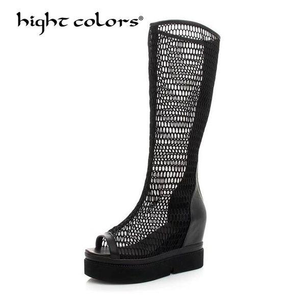 new 2020 fashion summer hollow women long boots platform fashion cut outs ladies peep toe height increasing shoes 3611, Black
new 2020 fashion summer hollow women long boots platform fashion cut outs ladies peep toe height increasing shoes 3611, Black
