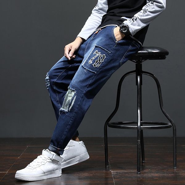 men's jeans for men ripped slim blue black man printed denim pants male leisure fashion cool patchwork clothing
men's jeans for men ripped slim blue black man printed denim pants male leisure fashion cool patchwork clothing