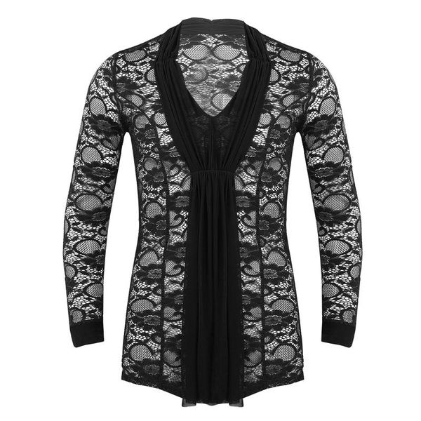 men long sleeves front drape see through sheer lace latin dance costume shirts cha cha rumba samba practice dancewear, Black;red
men long sleeves front drape see through sheer lace latin dance costume shirts cha cha rumba samba practice dancewear, Black;red