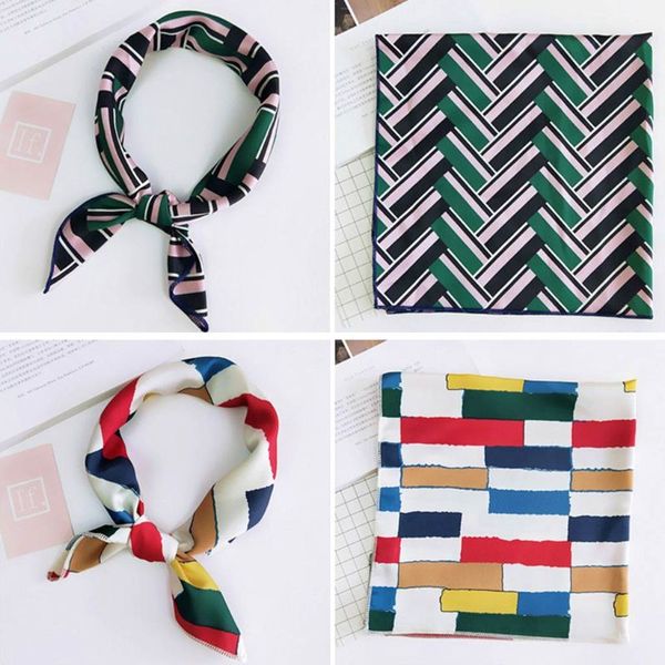 50x50cm korean style ladies satin square neck scarf bandana geometric graffiti print office lady handkerchief headwrap 22 colors
50x50cm korean style ladies satin square neck scarf bandana geometric graffiti print office lady handkerchief headwrap 22 colors