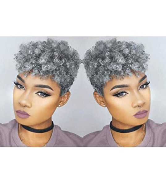 women grey hair ponytail extension silver gray afro curly updo puff kinky curly drawstring human hair ponytails clip in real hair 120g, Black
women grey hair ponytail extension silver gray afro curly updo puff kinky curly drawstring human hair ponytails clip in real hair 120g, Black
