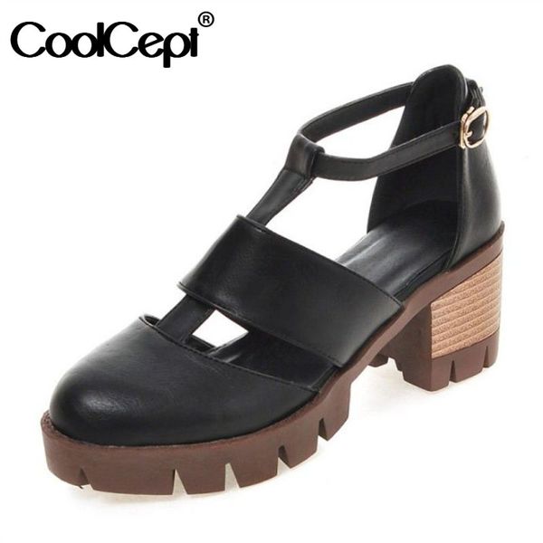 dress shoes coolcept women high heel sandals ankle strap round toe thick summer fashion footwear size 34-43, Black
dress shoes coolcept women high heel sandals ankle strap round toe thick summer fashion footwear size 34-43, Black