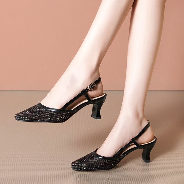 2020 women glitters high heeled sandals genuine leather summer female pointed toe shoes woman ladies gladiator sandals, Black 
2020 women glitters high heeled sandals genuine leather summer female pointed toe shoes woman ladies gladiator sandals, Black