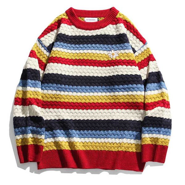 mens flower embroidery knitted sweaters streetwear 2020 winter hiphop casual vintage loose couple pullovers sweater, White;black
mens flower embroidery knitted sweaters streetwear 2020 winter hiphop casual vintage loose couple pullovers sweater, White;black