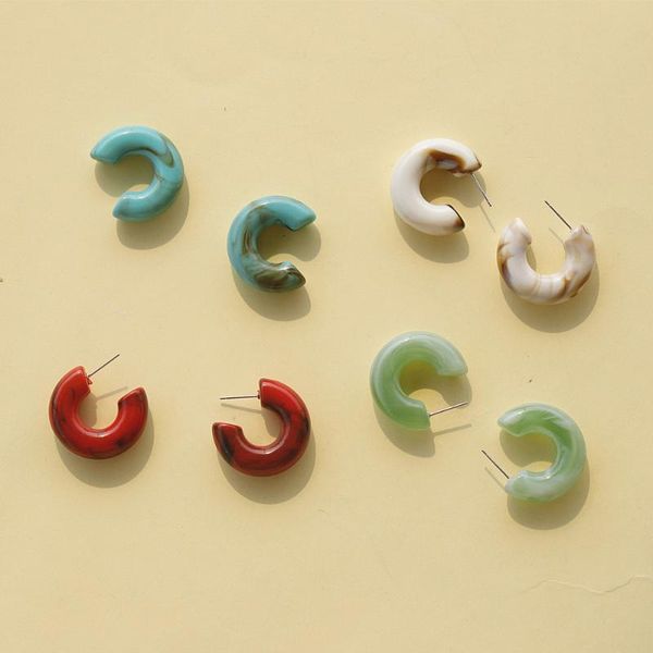 retro 2020 korea chic colorful resin geometric semicircle hoop earrings for women aesthetic jewelry gifts, Golden;silver
retro 2020 korea chic colorful resin geometric semicircle hoop earrings for women aesthetic jewelry gifts, Golden;silver