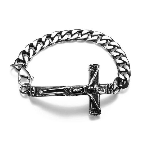 men's stainless steel jesus crucifix cross curb link bracelet chain 8 inch gift for men, Golden;silver
men's stainless steel jesus crucifix cross curb link bracelet chain 8 inch gift for men, Golden;silver