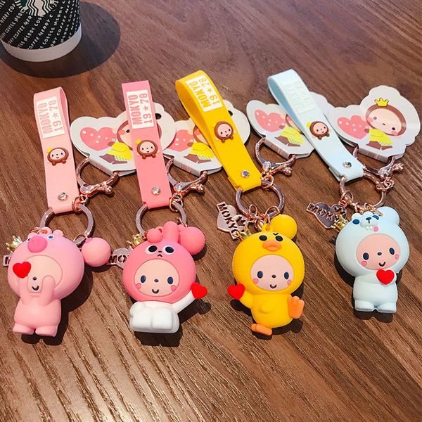 2020 new korean cartoon crown monkey keychains cute silicone doll keyrings small powder pig couple girl birthday gift key chain, Silver
2020 new korean cartoon crown monkey keychains cute silicone doll keyrings small powder pig couple girl birthday gift key chain, Silver