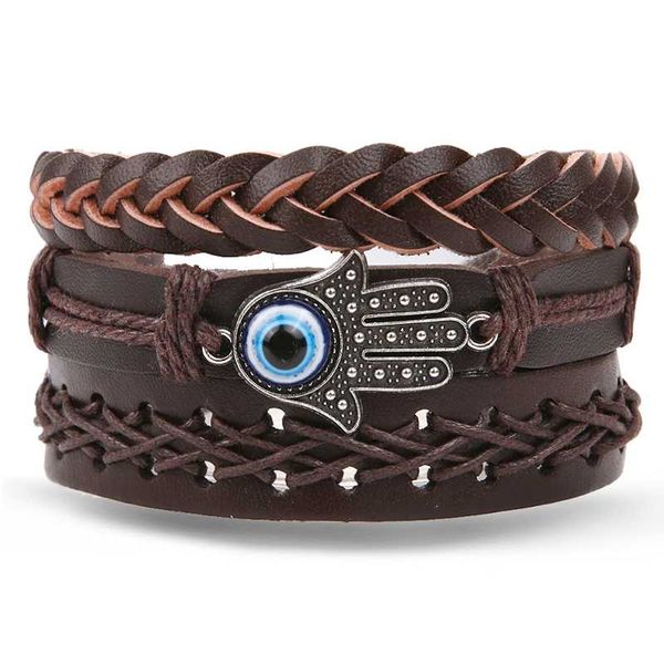 charm bracelets 2021 multilayer leather hand eye men's bracelet & bangles vintage geometric handmade rope chain set jewelry, Golden;silver
charm bracelets 2021 multilayer leather hand eye men's bracelet & bangles vintage geometric handmade rope chain set jewelry, Golden;silver