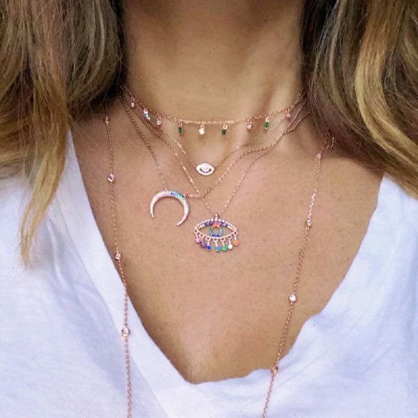 chains fashion lucky evil eye jewelry gold filled multi tassel cubic zirconia cz rainbow cute girl women beautiful classic necklace, Silver
chains fashion lucky evil eye jewelry gold filled multi tassel cubic zirconia cz rainbow cute girl women beautiful classic necklace, Silver