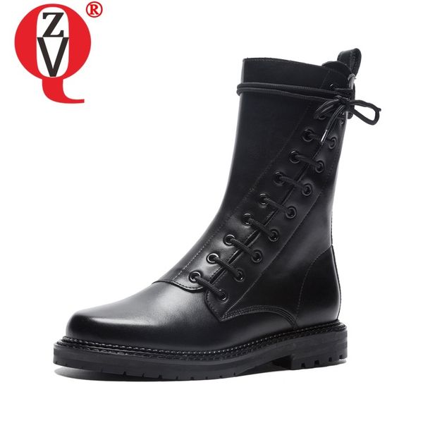 zvq genuine leather ankle boots women winter shoes round toe laced up decoration walking shoes side zipper woman booties size 42, Black
zvq genuine leather ankle boots women winter shoes round toe laced up decoration walking shoes side zipper woman booties size 42, Black