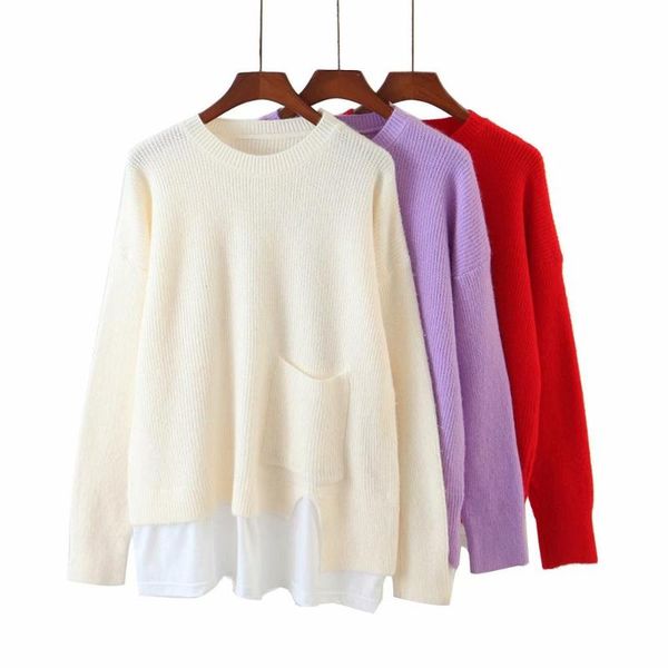 women's sweaters 2021 women knitted pocket o-neck long sleeves sweater pullover casual fashion design femme vetement ropa mujer, White;black
women's sweaters 2021 women knitted pocket o-neck long sleeves sweater pullover casual fashion design femme vetement ropa mujer, White;black