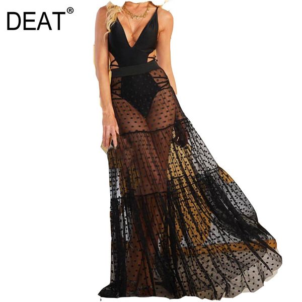 deat 2020 new summer fashion high waist a-line floor length polka dots mesh halfbody long skirt female bottoms wm89900xl, Black
deat 2020 new summer fashion high waist a-line floor length polka dots mesh halfbody long skirt female bottoms wm89900xl, Black