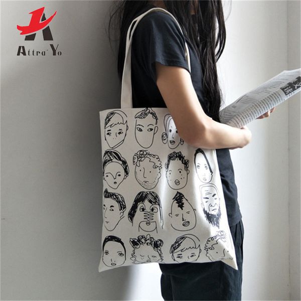 attra-yo new creative illustration canvas bag art amall fresh personality female student shoulder bag fashion women handbag
attra-yo new creative illustration canvas bag art amall fresh personality female student shoulder bag fashion women handbag