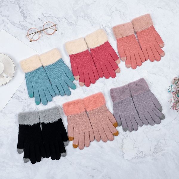 five fingers gloves winter women knitted touch screen ladies wrist thicken warm full finger soft stretch knit mittens female guantes, Blue;gray
five fingers gloves winter women knitted touch screen ladies wrist thicken warm full finger soft stretch knit mittens female guantes, Blue;gray