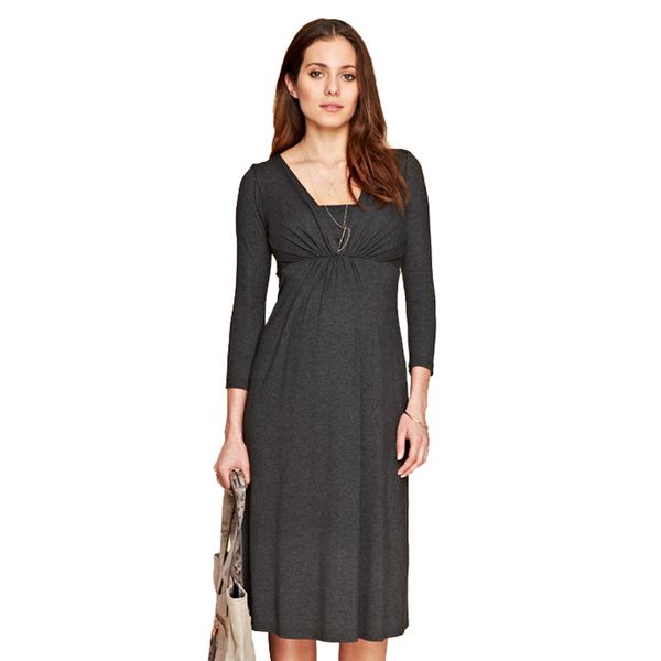 spring three quarter sleeve pregnancy clothing v-neck knee-length maternity dresses elegant noble black gray office vestidos, White
spring three quarter sleeve pregnancy clothing v-neck knee-length maternity dresses elegant noble black gray office vestidos, White