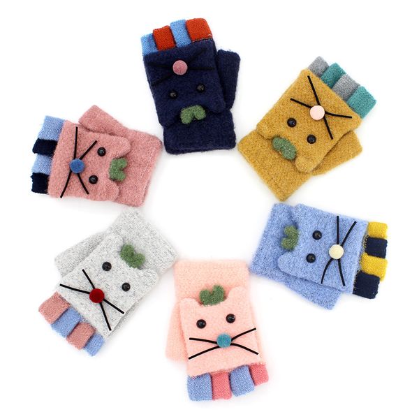 student half finger flip gloves cute caracat yarn gloves warm fingerless female winter a generation of fat, Blue;gray
student half finger flip gloves cute caracat yarn gloves warm fingerless female winter a generation of fat, Blue;gray