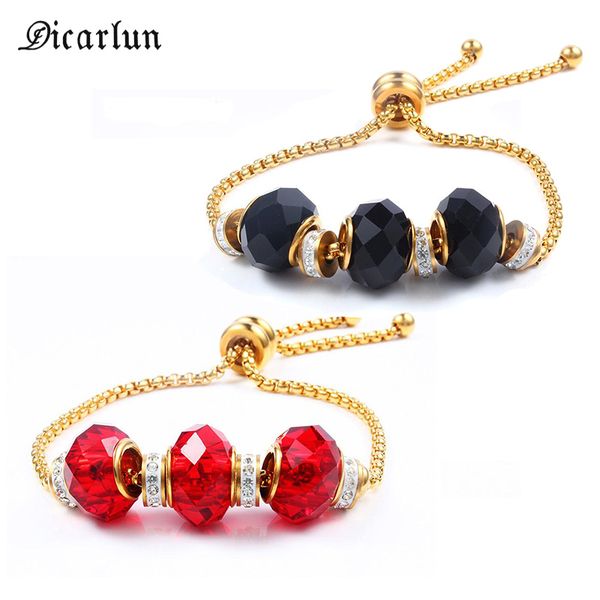 charm bracelets dicarlun red black glass beads for women gold stainless steel chain wheel adjustable zircon charms jewelry, Golden;silver
charm bracelets dicarlun red black glass beads for women gold stainless steel chain wheel adjustable zircon charms jewelry, Golden;silver