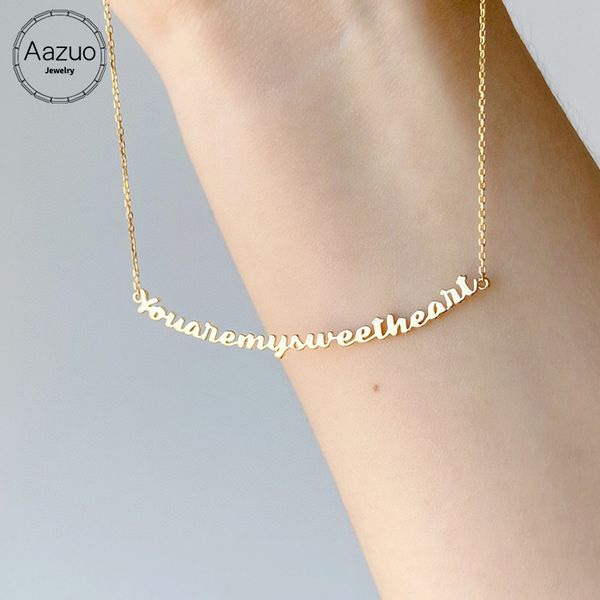 aazuo 18k yellow gold no stone fairy customize letter you are my sweet heart necklace gifted for women wedding link chain au750, Silver
aazuo 18k yellow gold no stone fairy customize letter you are my sweet heart necklace gifted for women wedding link chain au750, Silver