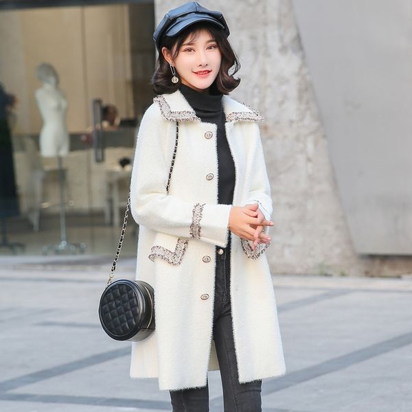 women's wool & blends 2021 autumn winter korean wear thick medium and long knitted sweaters white black coat fashion 5053
women's wool & blends 2021 autumn winter korean wear thick medium and long knitted sweaters white black coat fashion 5053