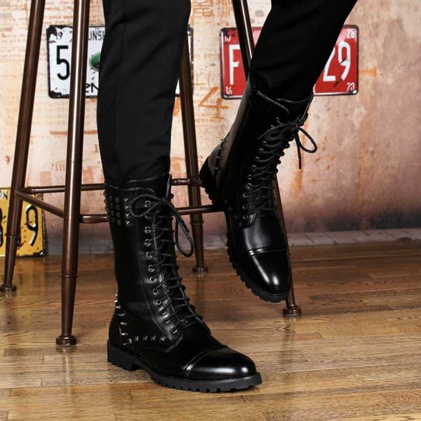 new design men casual party nightclub dress long boots black cow leather rivets shoes autumn winter high boot lace-up botas
new design men casual party nightclub dress long boots black cow leather rivets shoes autumn winter high boot lace-up botas