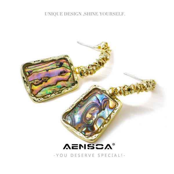 aensoa korean abalone shell geometric drop earrings for women's fashion statement shell earring trend hanging pendant earrings, Silver
aensoa korean abalone shell geometric drop earrings for women's fashion statement shell earring trend hanging pendant earrings, Silver