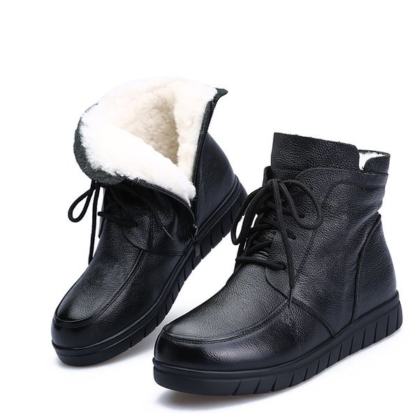 boots sell waterproof genuine leather non-slip snow women warm natural fur winter sheep wool ankle, Black
boots sell waterproof genuine leather non-slip snow women warm natural fur winter sheep wool ankle, Black