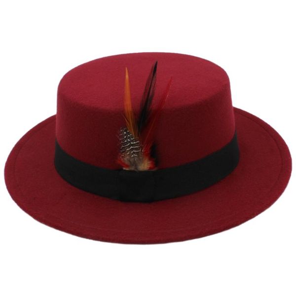 kid child children retro pure wool fedora pork pie pork-pie hat black ribbon feather band bowler round cap (54cm,adjust rope, Blue;gray
kid child children retro pure wool fedora pork pie pork-pie hat black ribbon feather band bowler round cap (54cm,adjust rope, Blue;gray
