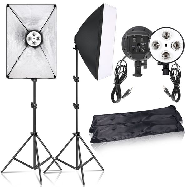 light stands & booms continuous shooting lamp soft box with e27 base accessories pography softbox lighting kit po studio