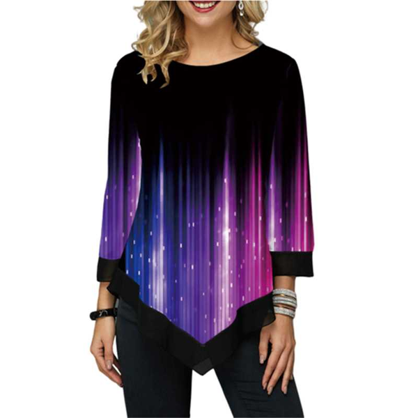 plus size 5xl women 3d gradient printed tees casual three quarter o-neck loose irregular t shirts fashion ladies summer top, White
plus size 5xl women 3d gradient printed tees casual three quarter o-neck loose irregular t shirts fashion ladies summer top, White