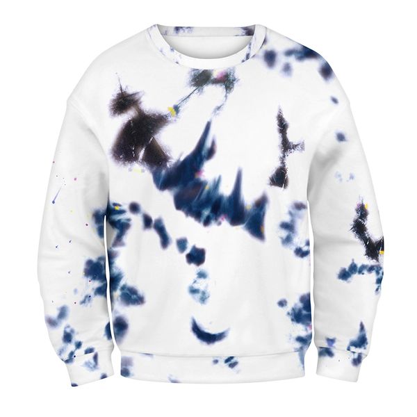 round neck long sleeve tie-dye hoodie women fashion trend brand digital print street style casual pullover, Black
round neck long sleeve tie-dye hoodie women fashion trend brand digital print street style casual pullover, Black