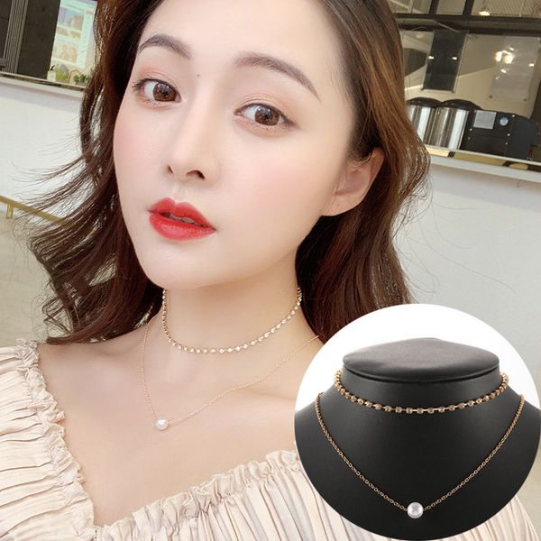 japan and south korea new popular multi-layer simple pearl crystal fashion woman claw chain necklace, Silver
japan and south korea new popular multi-layer simple pearl crystal fashion woman claw chain necklace, Silver