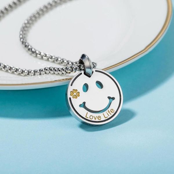 2020 new fashion hip-hop smiling pendant necklace letter love life titanium steel pendant necklace trendy men women jewelry, Silver
2020 new fashion hip-hop smiling pendant necklace letter love life titanium steel pendant necklace trendy men women jewelry, Silver