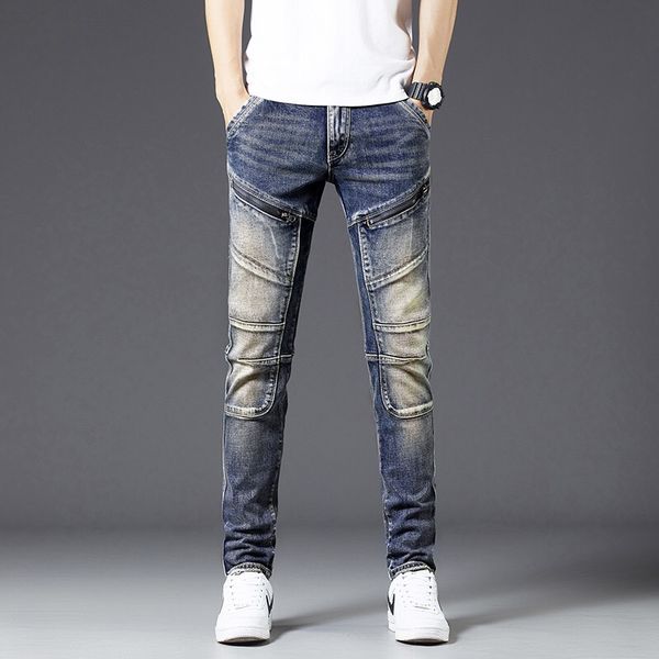men's jeans young men 2021 fashion skinny homme slim casual, Blue 
men's jeans young men 2021 fashion skinny homme slim casual, Blue