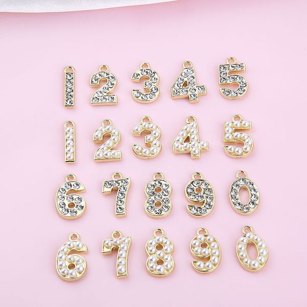 charms 10pcs/pack rhinestone pearl number 0-9 pendant jewelry earring bracelets diy for making, Bronze;silver
charms 10pcs/pack rhinestone pearl number 0-9 pendant jewelry earring bracelets diy for making, Bronze;silver
