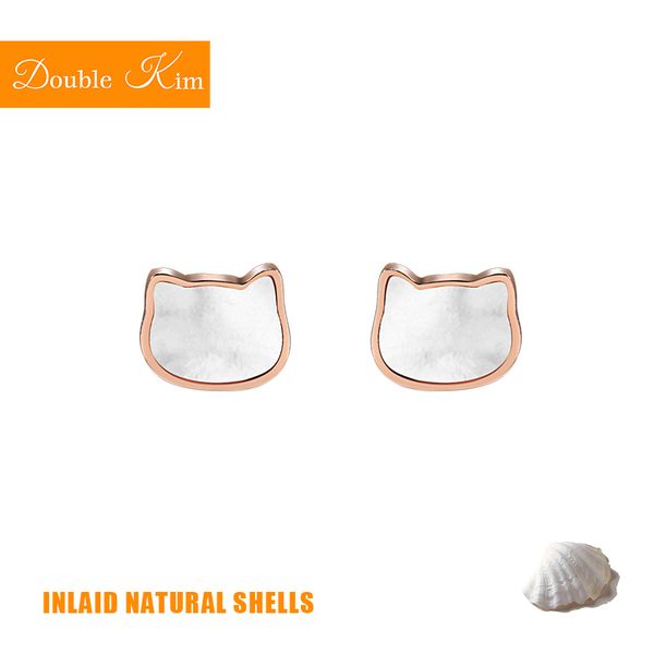 small cat shell stud earrings titanium stainless steel inlaid natural shells rose gold fashion trendy women jewelry gift, Golden;silver
small cat shell stud earrings titanium stainless steel inlaid natural shells rose gold fashion trendy women jewelry gift, Golden;silver