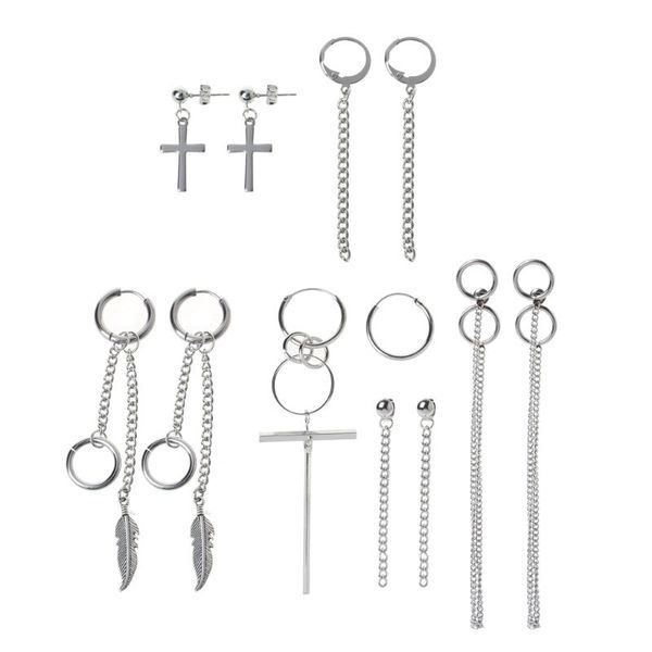 1set korea jewelry kpop hip hop punk titanium steel tassel chain drop earring kit, Silver
1set korea jewelry kpop hip hop punk titanium steel tassel chain drop earring kit, Silver