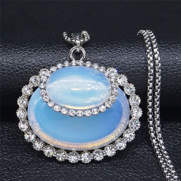 pendant necklaces 2021 crystal moonstone stainless steel statement necklace women silver color big long chain jewelry cadena n4519s04
pendant necklaces 2021 crystal moonstone stainless steel statement necklace women silver color big long chain jewelry cadena n4519s04