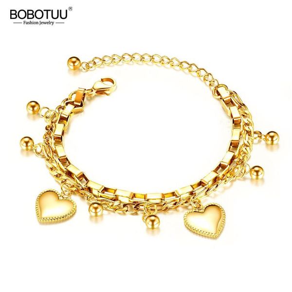 charm bracelets bobotuu trendy double layer stainless steel love heart ball for women girls bohemia chain link jewelry bb19151, Golden;silver
charm bracelets bobotuu trendy double layer stainless steel love heart ball for women girls bohemia chain link jewelry bb19151, Golden;silver